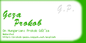 geza prokob business card